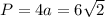 P=4a=6\sqrt{2}