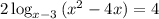 2\log_{x-3}{(x^{2}-4x)}=4