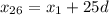 x_{26}=x_{1}+25d