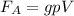 F_{A}=gpV