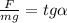 \frac{F}{mg}=tg\alpha