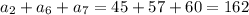 a_2+a_6+a_7=45+57+60=162