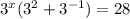 3^x(3^2 + 3^{-1}) = 28