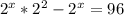 2^x*2^2 -2^x=96