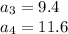 a_{3}=9.4\\a_{4}=11.6