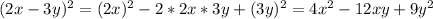 (2x-3y)^2=(2x)^2-2*2x*3y+(3y)^2=4x^2-12xy+9y^2