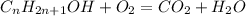 C_nH_{2n+1}OH + O_2 = CO_2 + H_2O