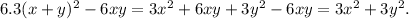 6. 3(x+y)^2-6xy=3x^2+6xy+3y^2-6xy=3x^2+3y^2.