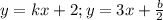 y=kx+2;y=3x+\frac{b}{2}