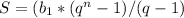 S=(b_{1}*(q^n-1)/(q-1)