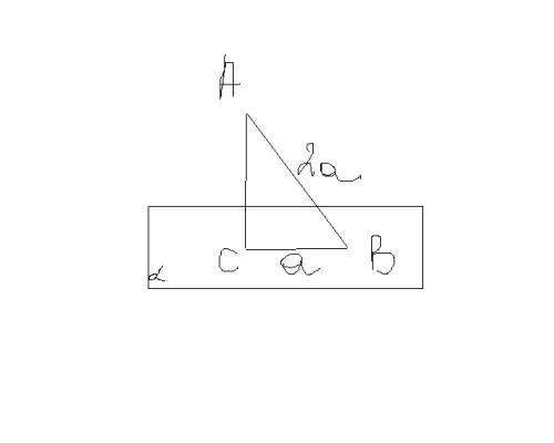 Длина наклонной к плоскости равно 2а. проекция этой наклонной на плоскость вдвое короче самой наклон