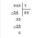 Деление в стлолбик: сколько будет 595/7