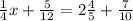 \frac{1}{4}x+\frac{5}{12}=2\frac{4}{5}+\frac{7}{10}