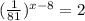 (\frac{1}{81})^{x-8}=2