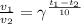 \frac{v_{1}}{v_{2}}= \gamma^{\frac{t_{1}-t_{2}}{10}}