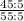 \frac{45 : 5}{55 : 5}