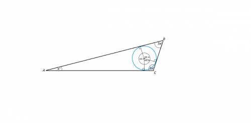 Втреугольник,углы которого относятся как 1: 3: 5,вписана окружность.найдите углы между радиусами,про