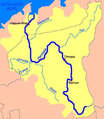 На каком материке и где находится река печора? ни как не могу найти(