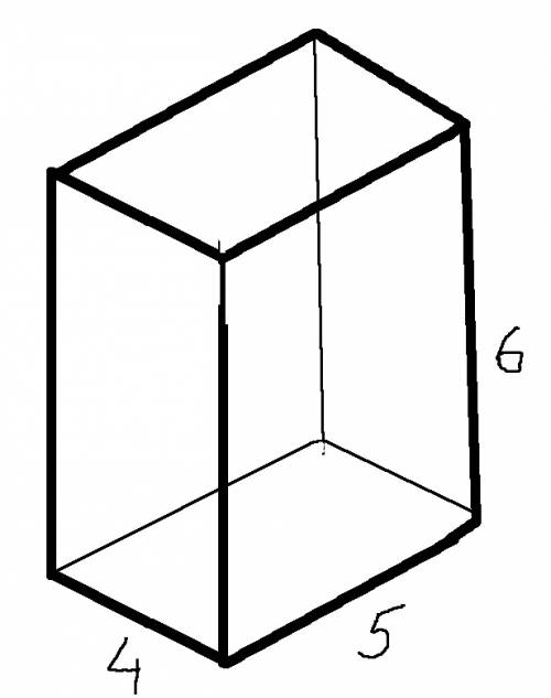 Начертите прямоугольный параллелипипед с измерениями 4 см,5 см,6 см. ( в картинках)