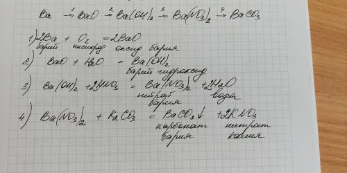 Напишите уравнения реакций, при которых можно осуществить цепочку превращений: ва → вао → ва(он)2 →