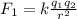 F_1=k\frac{q_1q_2}{r^2}