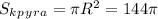 S_k_p_y_r_a=\pi R^2=144\pi