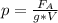 p=\frac{F_A}{g*V}