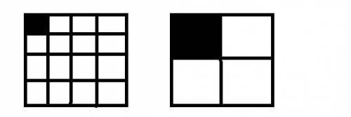 Начерти 2 одинаковых квадрата со стороной 4 см. в первом закрась одну шестнадцатую , а во втором одн