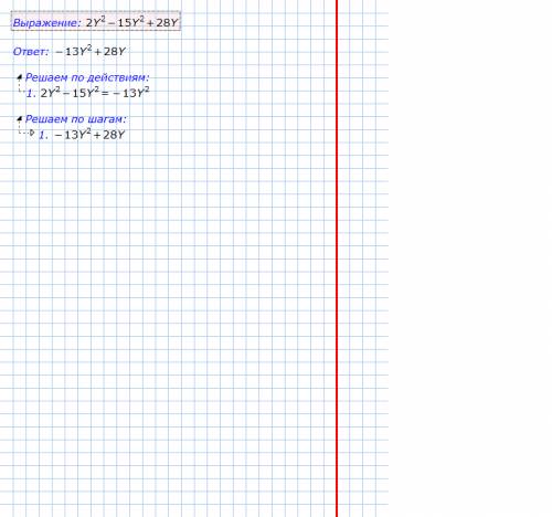 Разложите многочлен 2y^3-15y_^2+28y ! надоо!