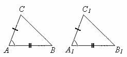 Определение равных фигур. 1ый признак равенства треугольников.