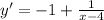 y'=-1+\frac{1}{x-4}