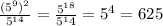 \frac {(5^9)^2}{5^{14}}=\frac {5^{18}}{5^14}}=5^4=625