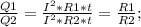 \frac{Q1}{Q2}=\frac{I^2*R1*t}{I^2*R2*t}=\frac{R1}{R2};\\