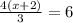 \frac{4(x+2)}{3}=6