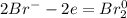 2Br^- - 2e = Br_2^0