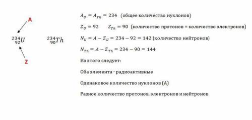 Сравните состав ядер атомов двух элементов 92 234 u и 90 234 th. что в них общего и чем они отличают