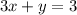 3x + y = 3