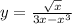 y=\frac{\sqrt{x}}{3x-x^3}