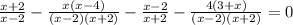 \frac{x+2}{x-2}-\frac{x(x-4)}{(x-2)(x+2)}-\frac{x-2}{x+2}-\frac{4(3+x)}{(x-2)(x+2)}=0