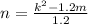 n=\frac{k^2-1.2m}{1.2}