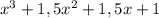 x^{3}+1,5x^{2}+1,5x+1