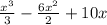 \frac{x^3}{3} - \frac{6x^2}{2} + 10x