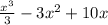 \frac{x^3}{3} - 3x^2 + 10x