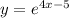 y=e^{4x-5}