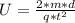 U=\frac{2*m*d}{q*t^{2}}