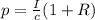 p=\frac{I}{c}(1+R)