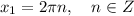 x_1=2\pi n,\quad n\in Z