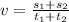 v=\frac{s_1+s_2}{t_1+t_2}