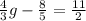 \frac{4}{3} g - \frac{8}{5} = \frac{11}{2}