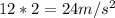 12*2=24 m/s^2